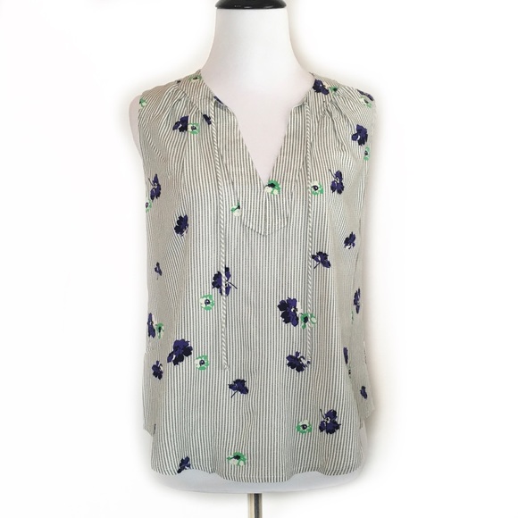 Old Navy Tops - 🔥3X $15 Old Navy Tie-Neck Striped Floral Tank PXS